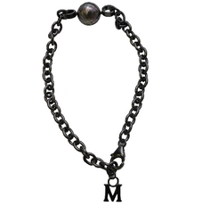 S925シルバー ブラック ファッション M字型パールブレスレット【PEARLISM】